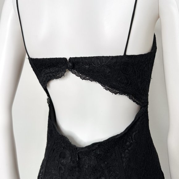 ML Monique Lhuillier Sweetheart Neckline Lace Overlay Cocktail Dress in Black - Picture 10 of 16